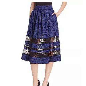 Alice + Olivia tami lace midi skirt